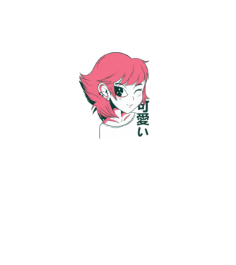 Cuki Anime lány minta fehér pólón