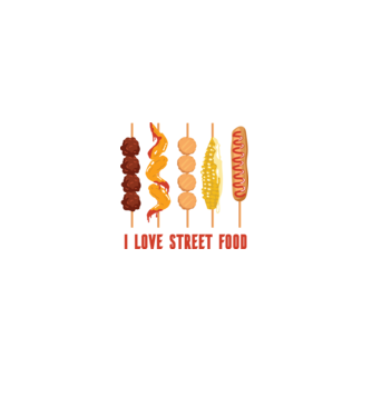 I Love Street Food minta fekete pólón