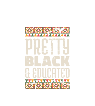 Pretty Black Educated minta fehér pólón
