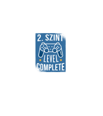 2. szint level completed minta fekete pólón