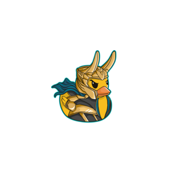 Loki Kacsa minta fekete pólón