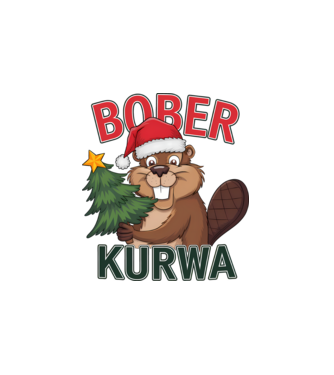 Bober Kurwa Karácsony - Vicces Meme póló minta fehér pólón