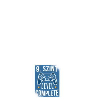 9. szint level completed minta fehér pólón