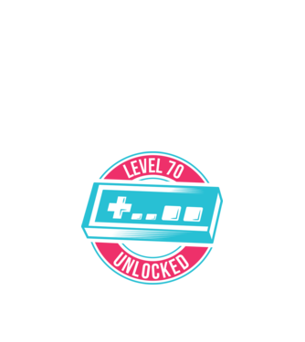 Level 70 Unlocked 70 éves születésnap minta fehér pólón