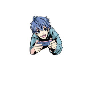Anime Gamer Fiú minta fehér pólón