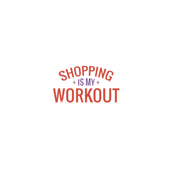 Shopping is my workout felirat minta homokszín pólón