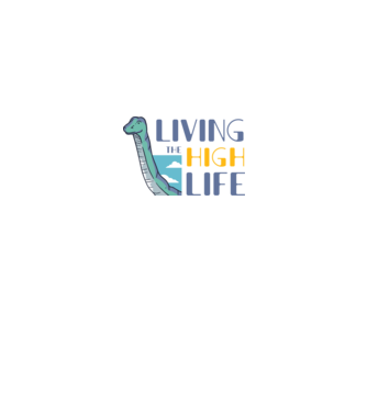 Living the High Life Dinoszaurusz minta fekete pólón