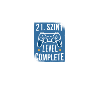 21. szint level completed minta fekete pólón
