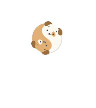 Yin Yang Kutyás minta fehér pólón