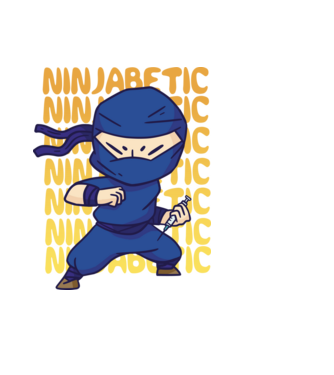 Ninjabetic minta fekete pólón