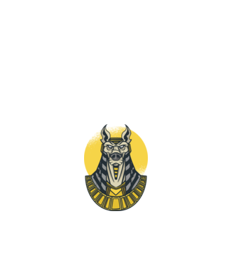 Anubis minta fehér pólón