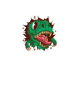 Elbukkanó trex minta szürke pólón