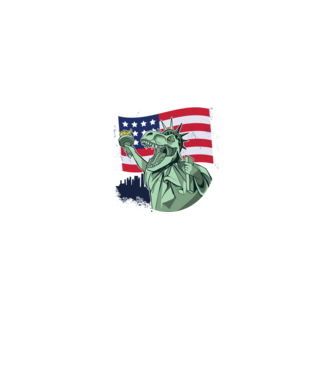 Liberty-Rex Usa dinoszaurusz minta szürke pólón