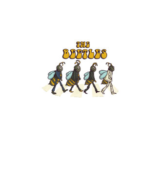 The BEETLES minta szürke pólón