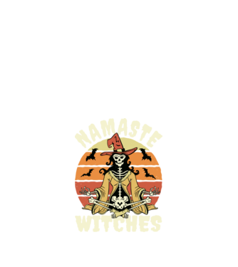 Namaste Witches Halloween minta fekete pólón