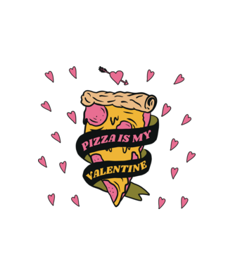 Valentin pizza minta fehér pólón