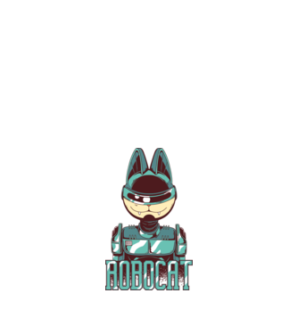Robocat - Robotcica minta fehér pólón