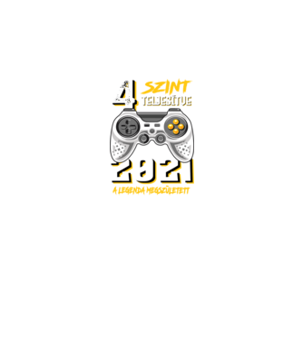 GAMER szint teljesítve 4. 2021 minta fekete pólón