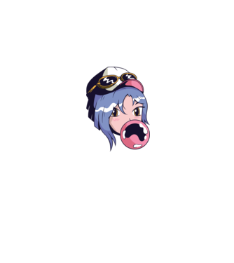 Anime lány rágóval minta farmerkék pólón