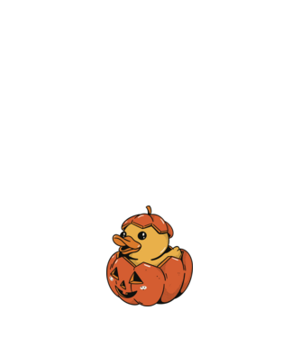 Gumikacsa Pumpkin Halloween minta világoskék pólón