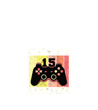 Level 15 Complete Szülinapra póló minta fekete pólón