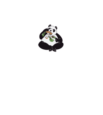 Evő panda minta fehér pólón