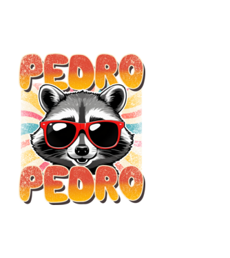 Pedro Pedro Groovy Retro minta fehér pólón
