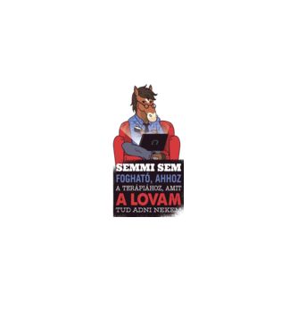 Lovas Terápia minta homokszín pólón