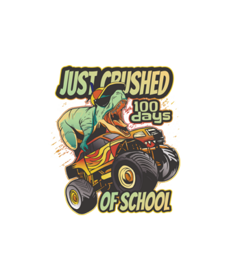 Dino Monstertruck School Iskola minta fehér pólón