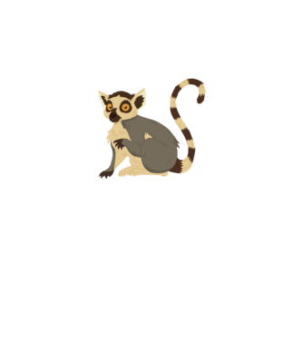 Cuki lemur minta fehér pólón