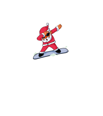 Mikulás Snowboard DAB vicces póló minta türkiz pólón