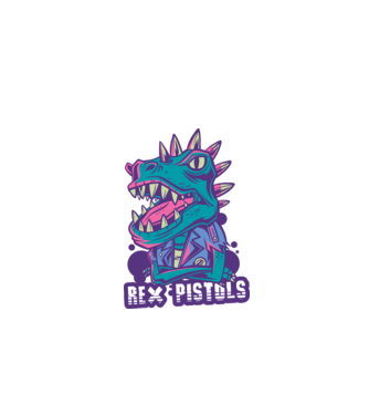 Rex Pistols minta fekete pólón