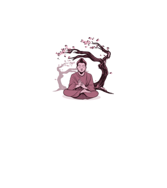 Buddha meditáció minta fehér pólón