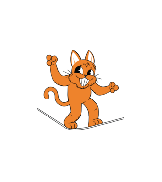 Cat slackline minta fehér pólón