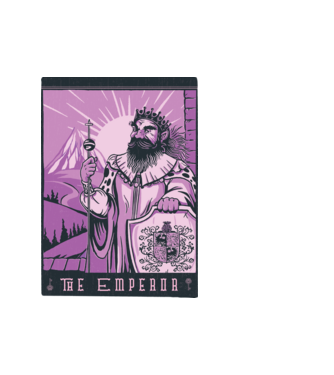 A császár tarot  minta fehér pólón