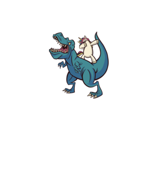 Unikornis DAB T-rex minta szürke pólón