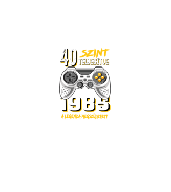 GAMER szint teljesítve 40. 1985 minta fekete pólón