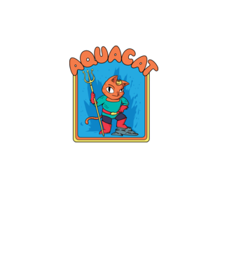 Aquacat minta királykék pólón