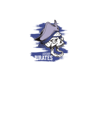 Airship Pirates 2 - Kalóz minta világoskék pólón