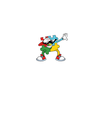 Autista DAB Puzzle minta fekete pólón