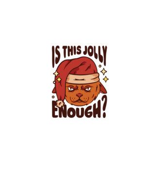 Is this Jolly enough karácsonyi póló minta világoskék pólón