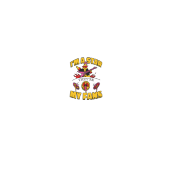 I'm a Star, They're my Fans minta fehér/piros pólón