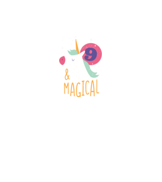 I'm 9 and Magical Unikornis minta fekete pólón