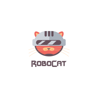 Robocat minta fekete pólón