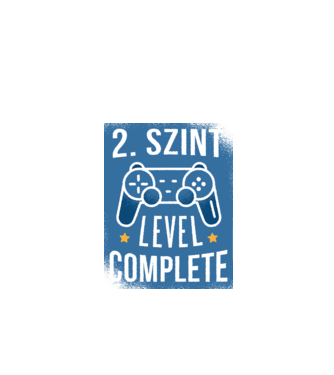 2. szint level completed minta fekete pólón