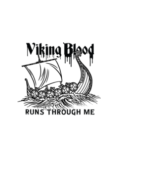 Vikingvér minta fekete pólón