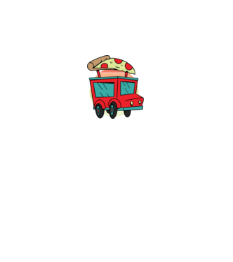 Pizza Truck minta fehér pólón