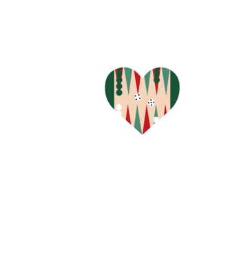 Love Backgammon minta fehér pólón