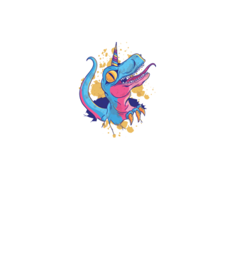 Unicornsaurus - Unikornis Dinoszaurusz minta fekete pólón
