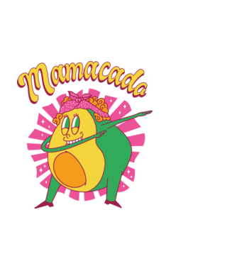 Mamacado minta fekete pólón